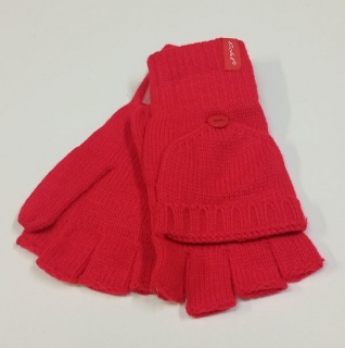 rukavice bez prstů pletené dámské červené 43043.5