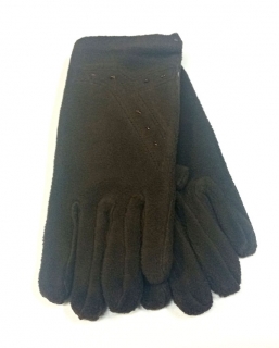 rukavice dámské vycházkové fleece tmavě hnědé 43421.45