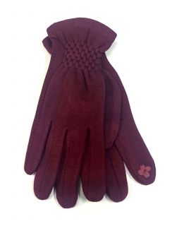 rukavice dámské vycházkové vínové bordo prstové 43419.35