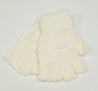 rukavice strečové bez prstů bílé RU300
