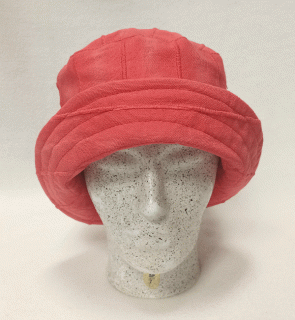 klobouk bavlněný, dámský, látkový, červený, letní 61015.5