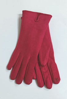 rukavice dámské vycházkové červené prstové 43058.5