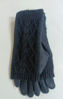 rukavice dámské vycházkové dvojité prstové černé 43056.