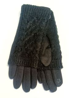 rukavice dámské vycházkové dvojité prstové šedé 43056.4