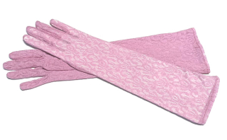 rukavice dámské, společenské, krajkové, starorůžová  48318.38