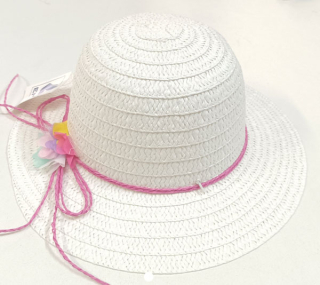 klobouk dětský letní slaměný bílý 10250.2
