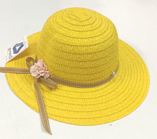 klobouk dětský letní slaměný žlutý 10250.50