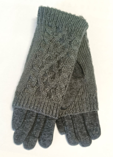 rukavice dámské vycházkové dvojité prstové šedé 43056.7a