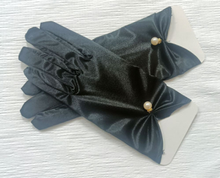 rukavice společenské, saténové černé 48328.1